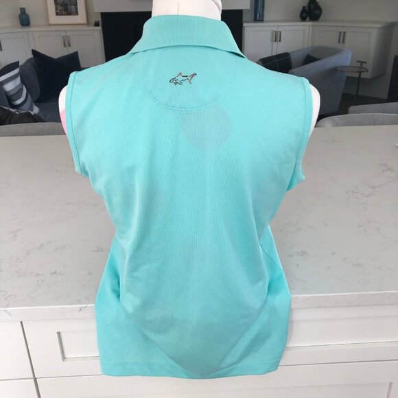 Greg Norman Play Dry Athletic Sleeveless Poly Golf Polo Shirt Green Sz M NWOT - Picture 6 of 10